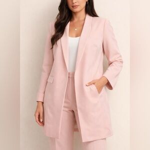 Anne Klein Pink Blush Blazer Size L Open Front Career Jacket NWT Retails for 169